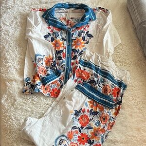By Anthropologie Flannel Pajama Matching Set